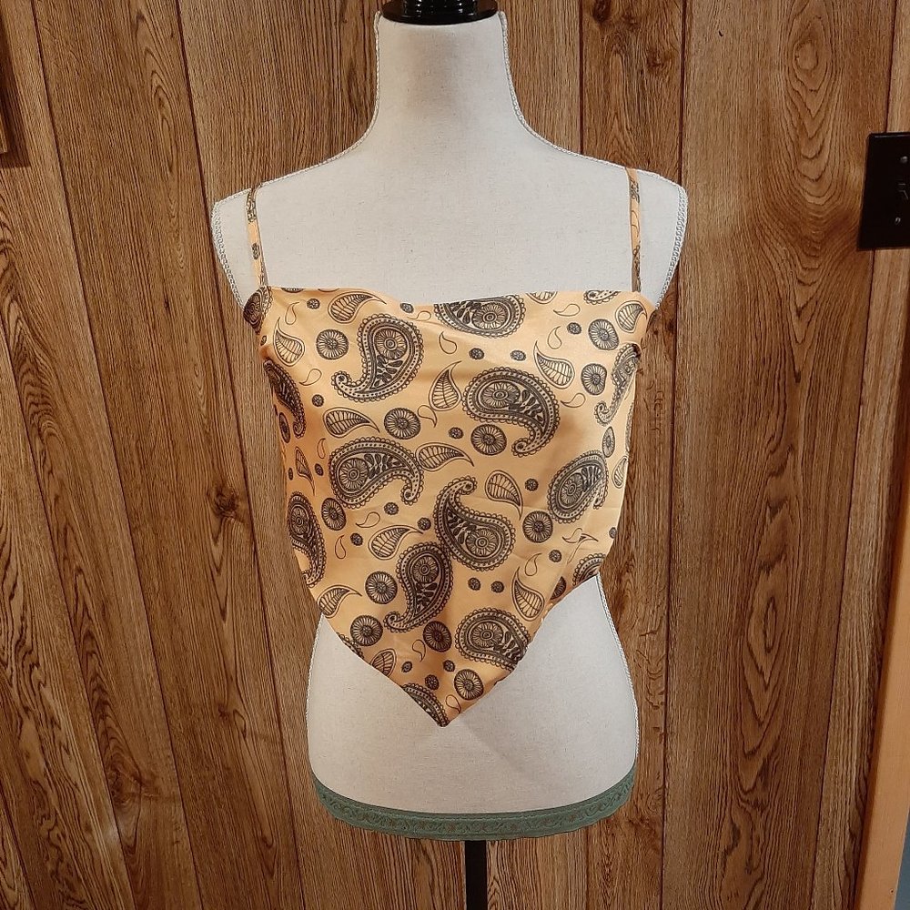 Cloud Ten Paisley-Print Yellow Bandana Top (Large)
